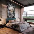 Quadro Decorativo Caveira Gold - Exclusividade Moderna - quadros decorativos 1 Tela Vertical, 3 Telas - em escritorio elegante