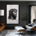 Quadro Decorativo: Inspiração Jesus em Seu Lar - quadros decorativos para sala 1 Tela Vertical, 3 Telas - em ambiente decorado