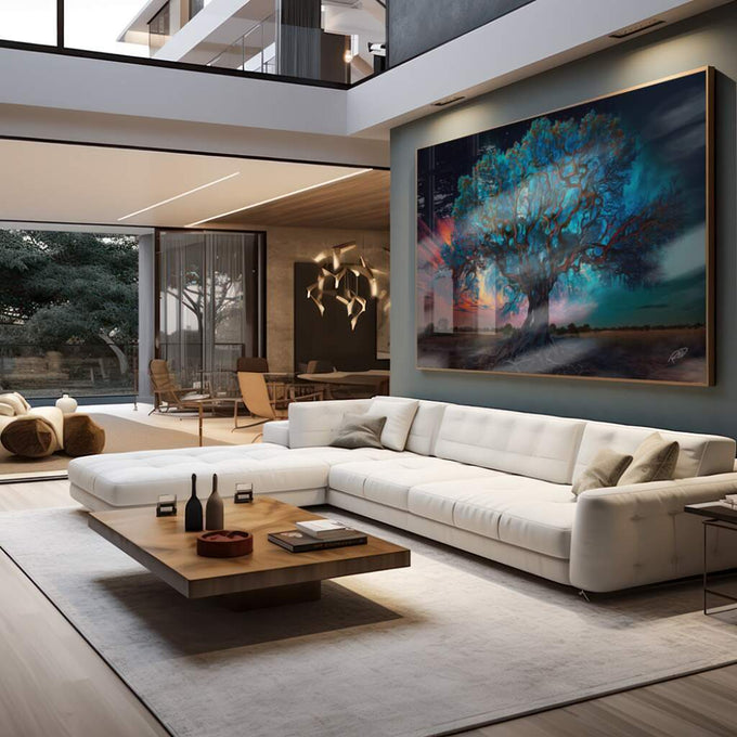 Quadro Decorativo Árvore da Vida: Renove Seu Espaço - quadros decorativos para sala 1 Tela, 1 Tela Horizontal - em living room premium