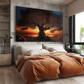 Quadro Decorativo Tranquilidade ao Anoitecer: Refúgio Sereno - quadros decorativos para sala 1 Tela, 1 Tela Horizontal - em ambiente decorado