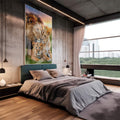 Quadro Decorativo Serenidade Familiar dos Leões - quadros decorativos 1 Tela Vertical, 3 Telas - em escritorio elegante