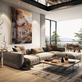 Quadro Decorativo Família de Leões: União e Força - quadros decorativos para sala 1 Tela Vertical, 3 Telas - em living room premium