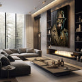 Quadro Decorativo Poderoso Gorila: Imponência Natural - quadros decorativos 1 Tela Vertical, 3 Telas - em escritorio elegante
