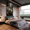 Quadro Decorativo Chimpanzé Gangster - Domine o Estilo - quadros decorativos 1 Tela Vertical, 3 Telas - em escritorio elegante