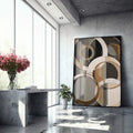 Quadro Decorativo Serenidade Abstrata e Colorida - quadros decorativos para sala 1 Tela Vertical, 3 Telas - em ambiente decorado