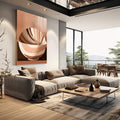 Quadro Decorativo: Inspiração Abstrata em Cores Quentes - quadros decorativos para sala 1 Tela Vertical, 3 Telas - em living room premium