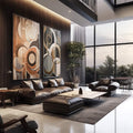 Quadro Decorativo: Abstração Terrosa - Beleza Singular - quadros decorativos para sala 2 Telas, abstrato - em quarto contemporaneo