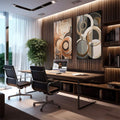 Quadro Decorativo: Abstração Terrosa - Beleza Singular - quadros decorativos 2 Telas, abstrato - em escritorio elegante