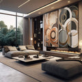 Quadro Decorativo: Abstração Terrosa - Beleza Singular - quadros decorativos 2 Telas, abstrato - em sala moderna