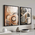 Quadro Decorativo: Abstração Terrosa - Beleza Singular - quadros decorativos para sala 2 Telas, abstrato - em ambiente decorado