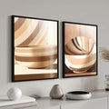 Quadro Decorativo Abstrato Minimalista - quadros decorativos para sala 2 Telas, abstrato - em ambiente decorado