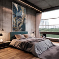 Quadro Decorativo: Folhas Tropicais - Toque de Natureza - quadros decorativos para sala 1 Tela Vertical, 3 Telas - em quarto contemporaneo