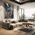 Quadro Decorativo: Folhas Tropicais - Toque de Natureza - quadros decorativos 1 Tela Vertical, 3 Telas - em escritorio elegante