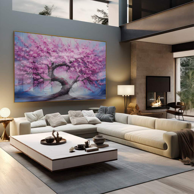 Quadro Decorativo Primavera Mística: Renove Seu Espaço - quadros decorativos 1 Tela, 1 Tela Horizontal - em sala moderna