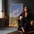 Quadro Decorativo Árvore Reflexa: Toque de Natureza Único - quadros decorativos para sala 1 Tela Vertical, 3 Telas - em quarto contemporaneo