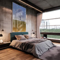 Quadro Decorativo Árvore Reflexa: Toque de Natureza Único - quadros decorativos 1 Tela Vertical, 3 Telas - em escritorio elegante
