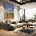 Quadro Decorativo Árvore Reflexa: Toque de Natureza Único - quadros decorativos para sala 1 Tela Vertical, 3 Telas - em living room premium