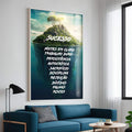 Quadro Decorativo Ilha do Sucesso - Captura Seus Sonhos - quadros decorativos para sala 1 Tela Vertical, 3 Telas - em ambiente decorado