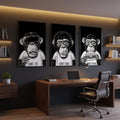 Quadro Decorativo: Humor entre Chimpanzés na Era Digital - quadros decorativos para sala em home office moderno