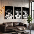 Quadro Decorativo: Humor entre Chimpanzés na Era Digital - quadros decorativos para sala em loft industrial