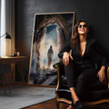 Quadro Decorativo: Luz Espiritual - Caminho de Fé - quadros decorativos para sala 1 Tela Vertical, 3 Telas - em quarto contemporaneo