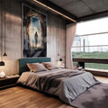 Quadro Decorativo: Luz Espiritual - Caminho de Fé - quadros decorativos 1 Tela Vertical, 3 Telas - em escritorio elegante