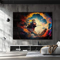 Quadro Decorativo: Encante-se com Jesus em Cores Vibrantes - quadros decorativos para sala 1 Tela, 1 Tela Horizontal - em ambiente decorado
