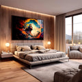 Quadro Decorativo: Encante-se com Jesus em Cores Vibrantes - quadros decorativos 1 Tela, 1 Tela Horizontal - em sala moderna