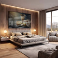 Quadro Decorativo Cena de Comunhão Sagrada: Reflexão e Fé - quadros decorativos 1 Tela, 1 Tela Horizontal - em escritorio elegante