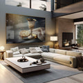 Quadro Decorativo Cena de Comunhão Sagrada: Reflexão e Fé - quadros decorativos 1 Tela, 1 Tela Horizontal - em sala moderna