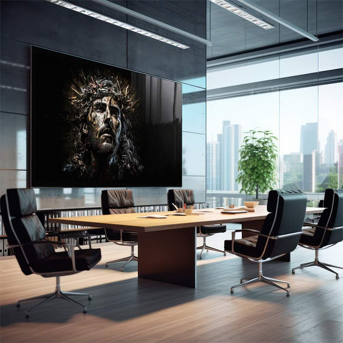 Quadro Decorativo Expressão Divina - Toque Celestial - quadros decorativos para sala 1 Tela, 1 Tela Horizontal - em living room premium