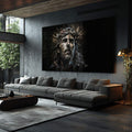Quadro Decorativo Expressão Divina - Toque Celestial - quadros decorativos para sala 1 Tela, 1 Tela Horizontal - em ambiente decorado