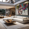Quadro Decorativo Abraço Colorido: Paixão e Amor - quadros decorativos para sala 1 Tela, 1 Tela Horizontal - em living room premium