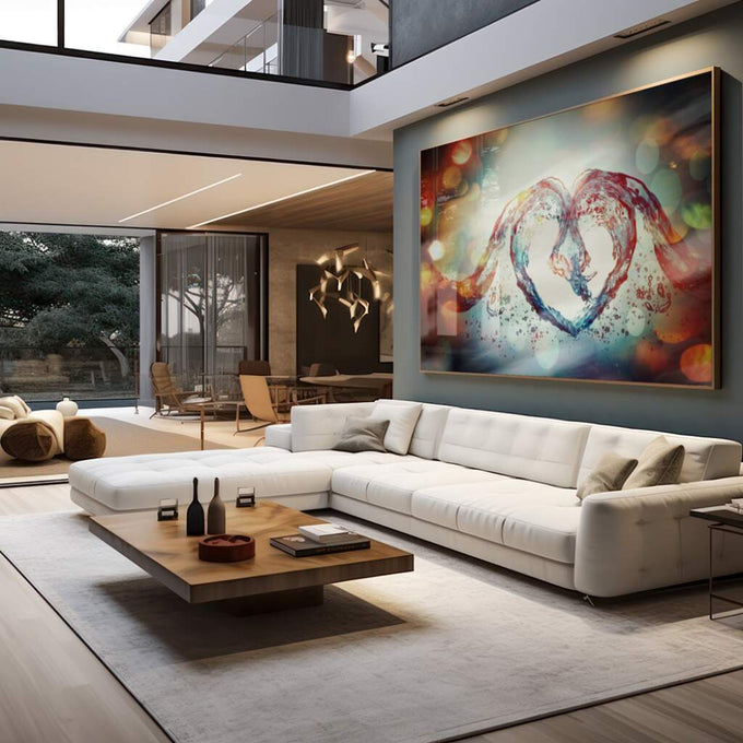 Quadro Decorativo Coração Cósmico: Inspiração Única - quadros decorativos para sala 1 Tela, 1 Tela Horizontal - em quarto contemporaneo
