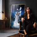 Quadro Decorativo Imponente Oxalá em Céu Estrelado - quadros decorativos para sala 1 Tela Vertical, 3 Telas - em quarto contemporaneo