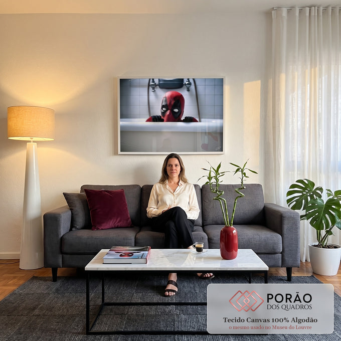 Quadro Decorativo Deadpool - Arte Criativa para Banheiro em sala de estar moderna - quadros decorativos para sala