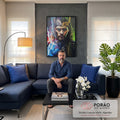 Quadro Decorativo Irmandade em Guerra em sala de estar moderna - quadros decorativos para sala