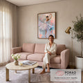Quadro Decorativo Bailarina em Tutu Pastel com Pinceladas | quadros decorativos para sala de estar | bailarina em tutu pastel dançando na ponta dos pés com pinceladas texturizadas | em ambiente 3 | Porao dos Quadros