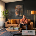 Quadro Decorativo Tigre Rosnando com Garras à Mostra | quadros decorativos para sala de estar | tigre rosnando com presas e garras à mostra em close-up realista | em ambiente 3 | Porao dos Quadros