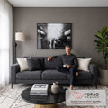 Quadro Decorativo Grande Rua Urbana para Sala Preto | quadros decorativos para sala de estar | rua urbana em preto e branco com silhuetas borradas em longa exposição | em ambiente 3 | Porao dos Quadros