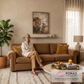 Quadro Decorativo Grande Leão e Cordeiro para Sala Bege | quadros decorativos para sala de estar | leão de juba dourada ao lado de cordeiro branco olhando para o mesmo horizonte | em ambiente 3 | Porao dos Quadros