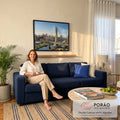 Ponte Estaiada sobre o Rio Pinheiros com prédios de São Paulo e céu azul ensolarado, quadro decorativo