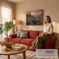 Quadro Decorativo Grande Barco de Madeira Marrom para Sala | quadros decorativos para sala de estar | barco de madeira antigo na praia entre capim dourado ao pôr do sol | em ambiente 3 | Porao dos Quadros