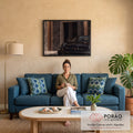 Quadro Decorativo Grande Filhote de Pantera para Sala Preto | quadros decorativos para sala de estar | filhote de pantera negra apoiado no capô de um carro esportivo preto | em ambiente 3 | Porao dos Quadros