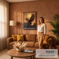 Quadro Decorativo Grande Águia Americana para Sala Laranja | quadros decorativos para sala de estar | águia-de-cabeça-branca voando com asas abertas diante de sol alaranjado ao entardecer | em ambiente 3 | Porao dos Quadros