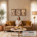 Quadro Decorativo Grande Relevo para Sala Bege | quadros decorativos para sala de estar | painel em relevo bege com natividade, ressurreição de Jesus e última ceia | em ambiente 3 | Porao dos Quadros