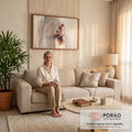 Quadro Decorativo Grande Mão Estendida de Jesus para Sala | quadros decorativos para sala de estar | mão estendida de figura em túnica branca com marca de ferimento na palma | em ambiente 3 | Porao dos Quadros