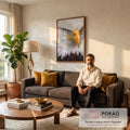 Quadro Decorativo Grande Águia Americana para Sala Branco | quadros decorativos para sala de estar | retrato em close de águia de cabeça branca com olhar intenso e bico alaranjado | em ambiente 3 | Porao dos Quadros
