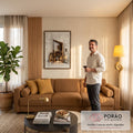 Fachada de loja em vidro e madeira sobre esboço arquitetônico com anotações, fundo branco, quadro decorativo