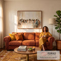 Quadro Decorativo Grande Última Ceia Aquarela para Sala Bege | quadros decorativos para sala de estar | pintura em aquarela da Última Ceia com Jesus e os apóstolos à mesa | em ambiente 3 | Porao dos Quadros
